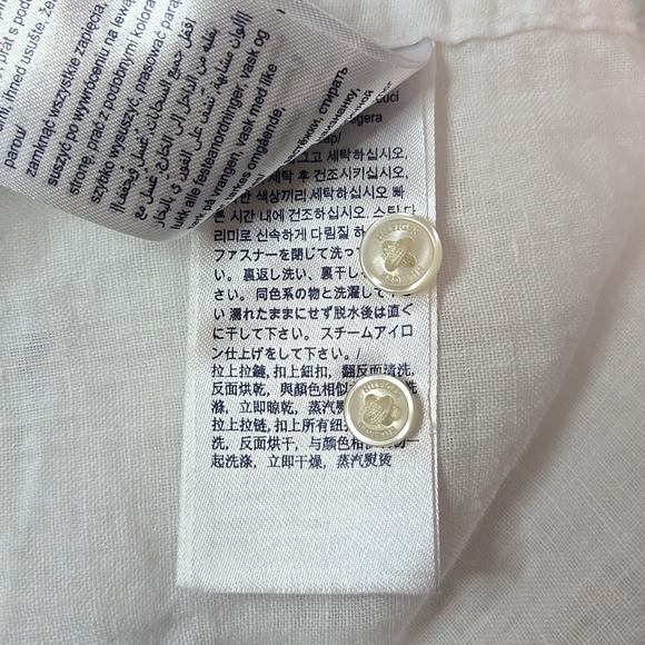 🌿Tommy Hilfiger Optic White Linen Regular Fit Button Down Shirt, Size M ~ EUC - Picture 10 of 10